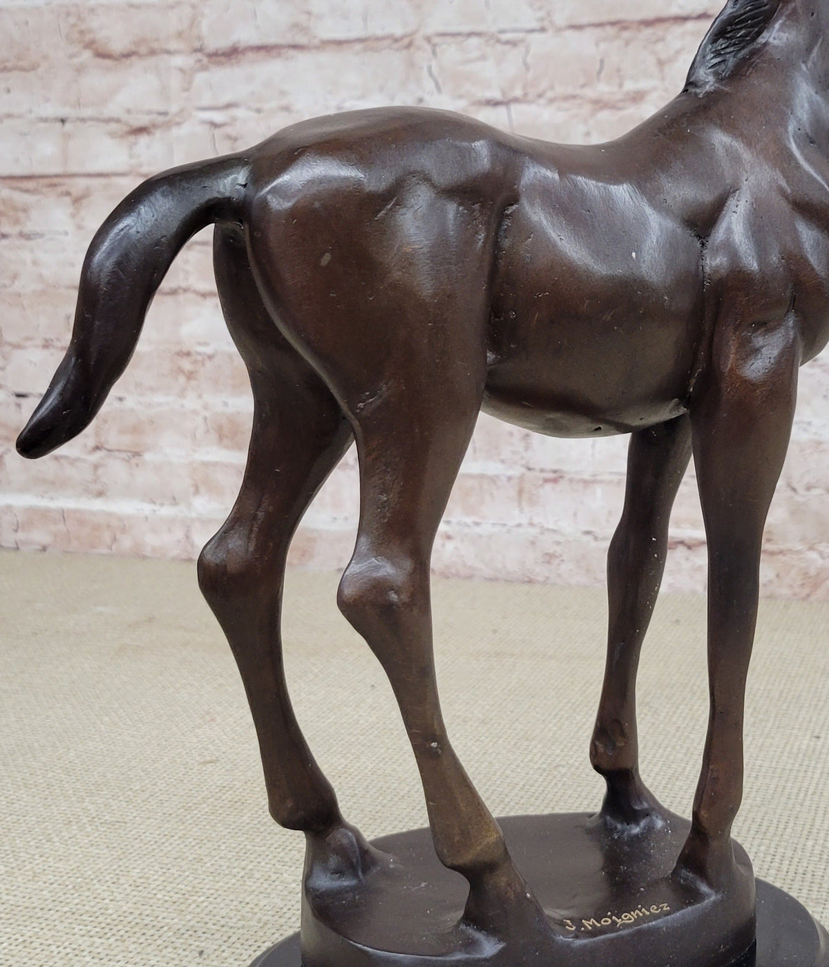 Bronze Standing Foal Sculpture Young Horse Statue Decor