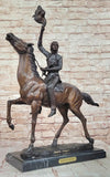 BUFFALO SIGNAL by Frederic Remington Bronze Sculpture Native American Horseback