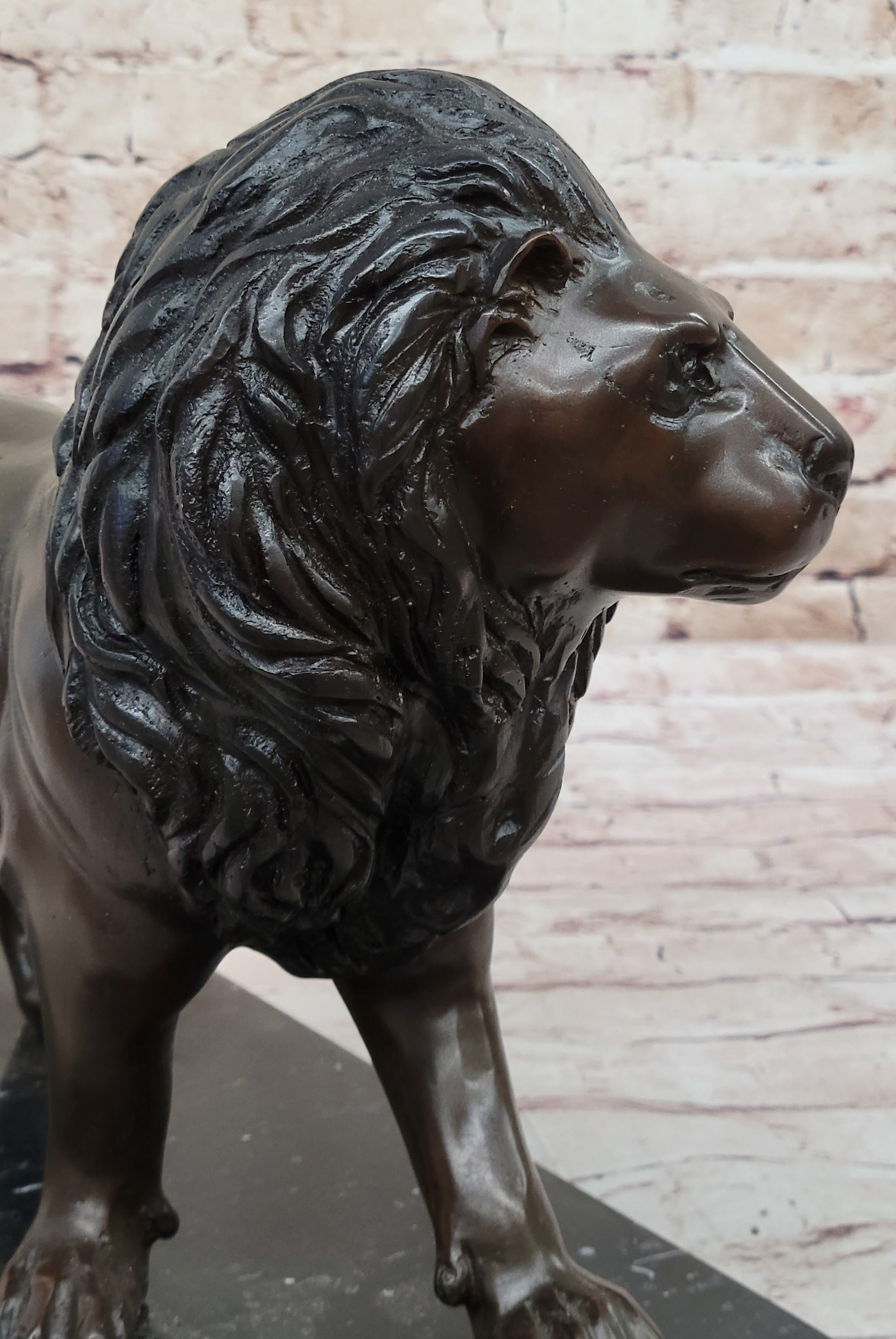 Hot Cast Bronze Hunting Lion Puma Lioness Jungle Safari Statue Sculpture Figurine