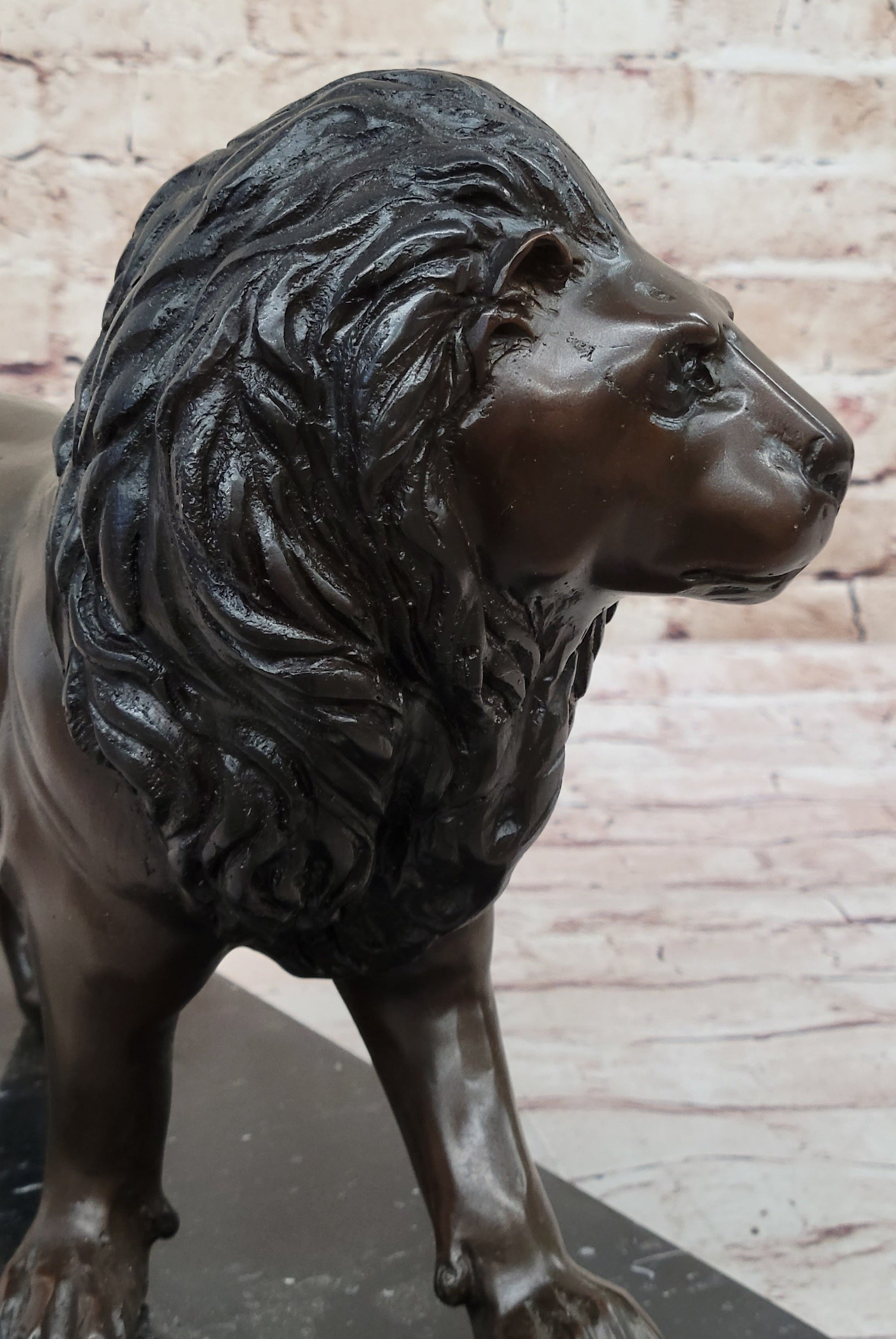 Hot Cast Bronze Hunting Lion Puma Lioness Jungle Safari Statue Sculpture Figurine