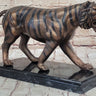 Hot Cast Bronze Tiger Statue Sculpture Figure on Marble Base by Moigniez