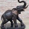Handmade Bronze Elephant Sculpture Statue Collectible Marble Base Signed Moigniez 13" x 16"