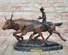 Frederic Remington BOLTER Western Cowboy Cattle Drive Bronze Statue Sculpture 13" x 17"