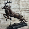 Elk Deer Caribou Buck Stag Wildlife Art Hunting Lodge Camp Bronze Marble Statue