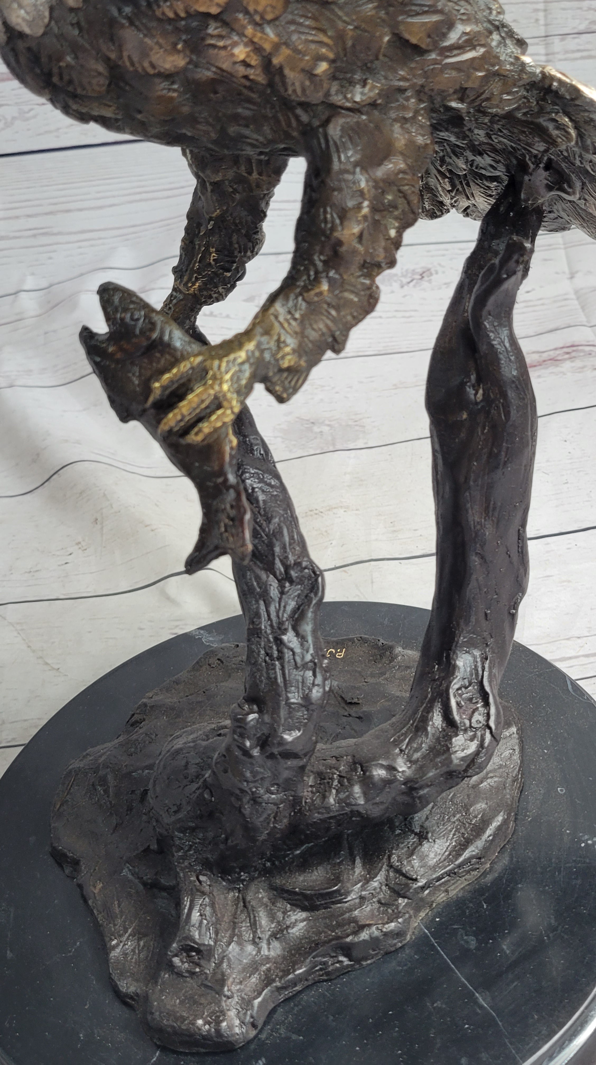 Landing Eagle Bronze Metal Statue Sculpture Indoor Outdoor 23" x 18"