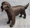 Golden Retriever Puppy Dog Bronze Metal Life Size Statue Sculpture 26" x 17"