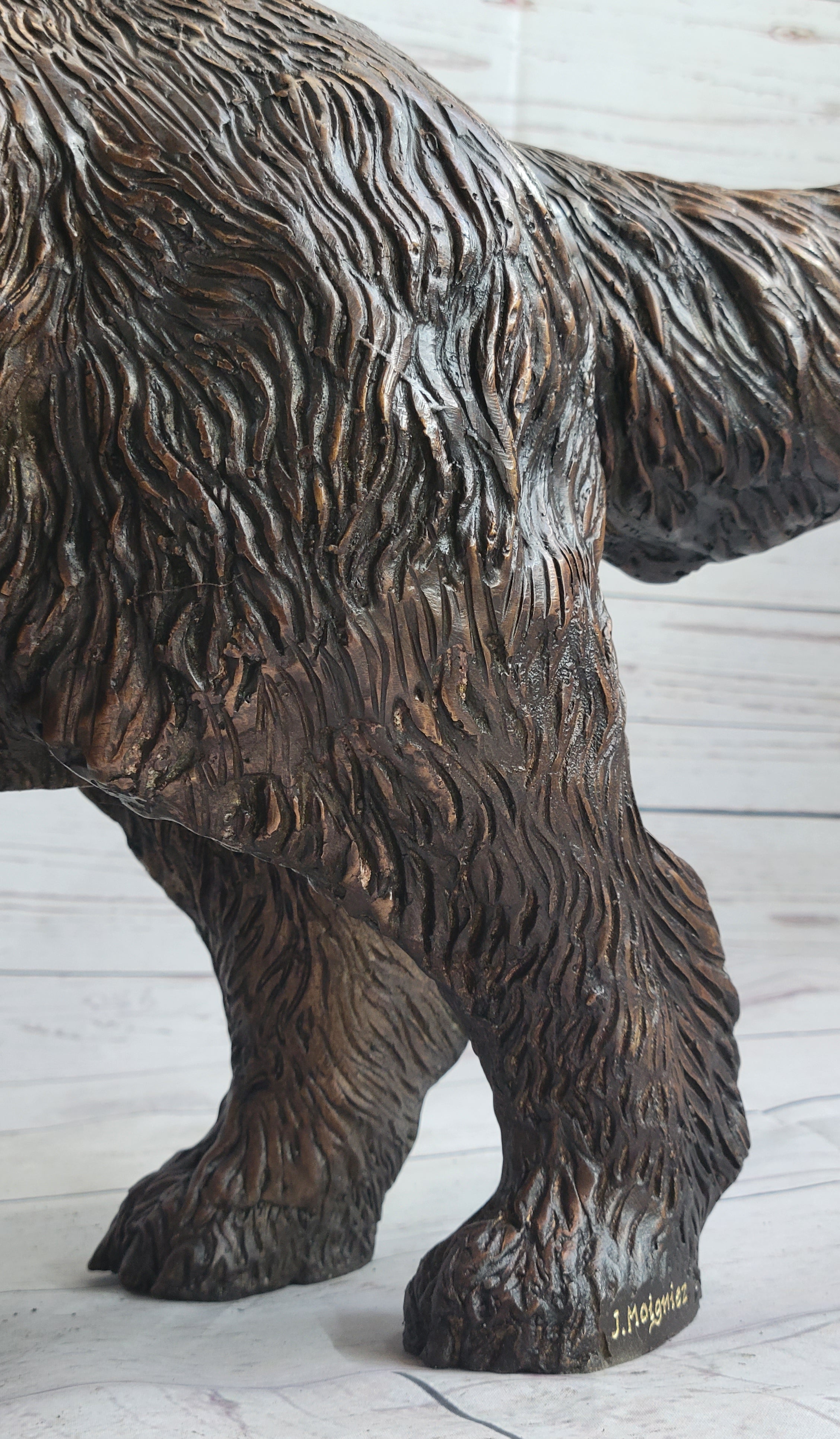 Golden Retriever Puppy Dog Bronze Metal Life Size Statue Sculpture 26" x 17"