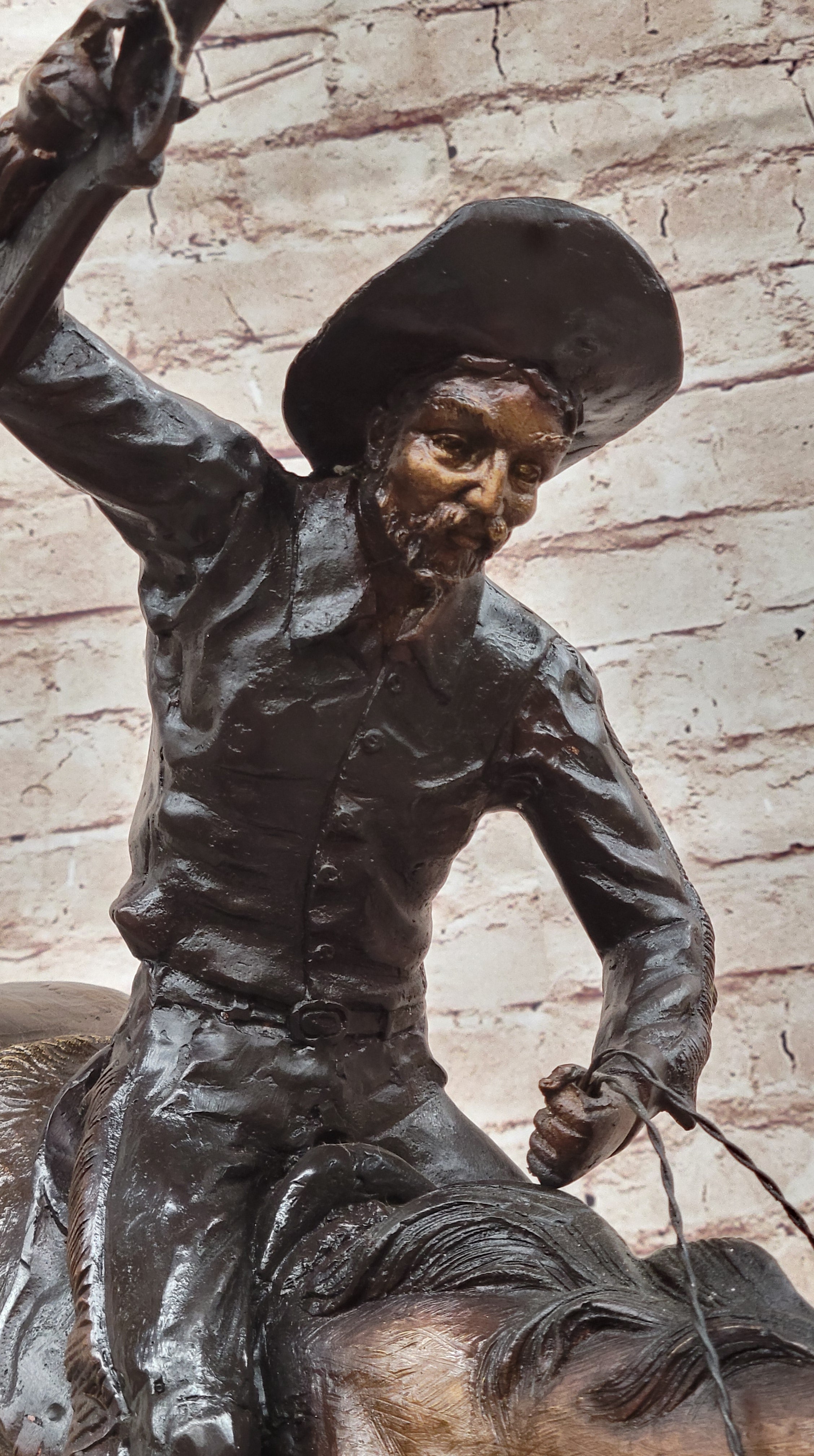 Down Hill by Frederic Remington - Western Americana Bronze Cowboy & Horse Sculpture