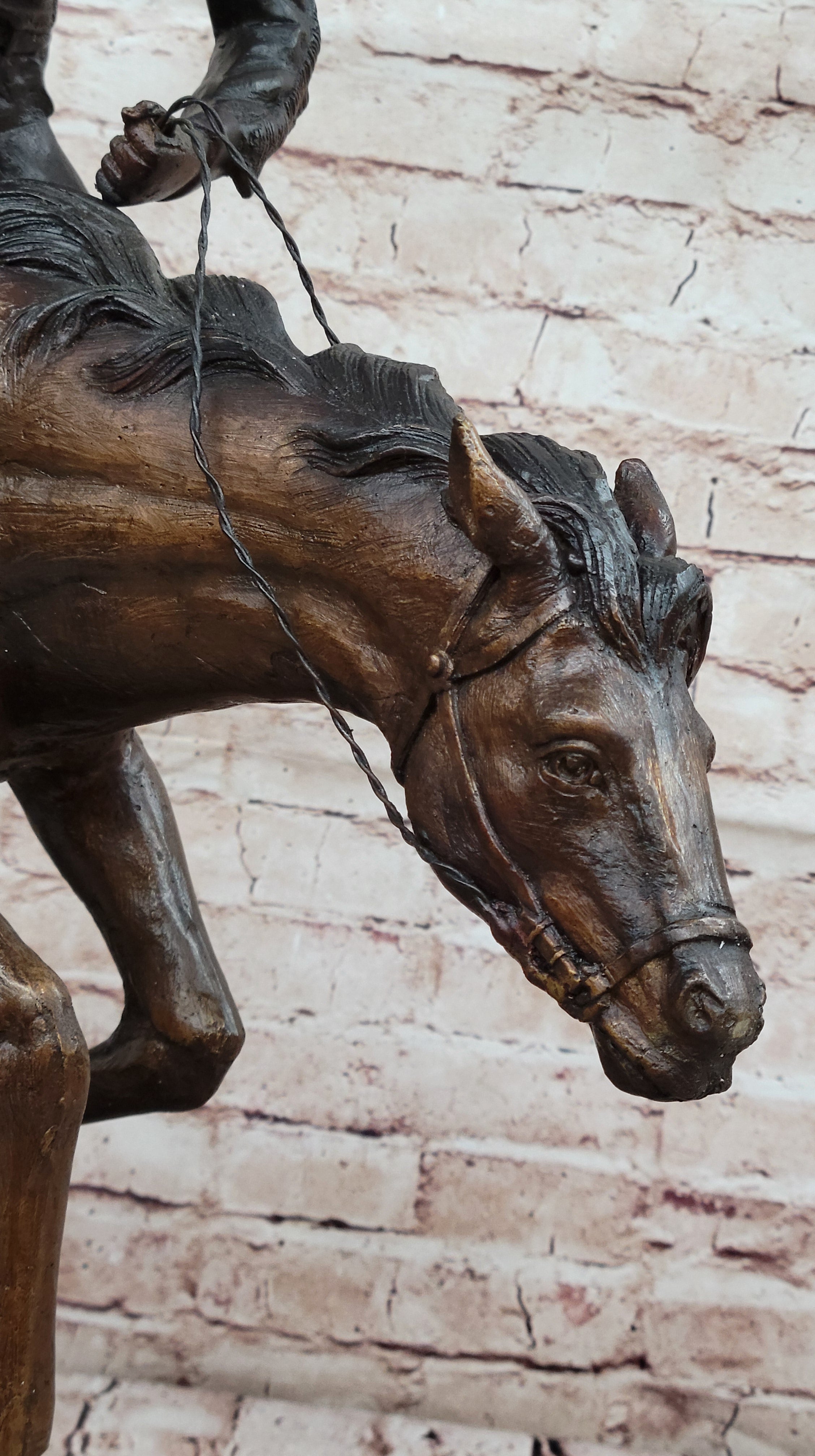 Down Hill by Frederic Remington - Western Americana Bronze Cowboy & Horse Sculpture
