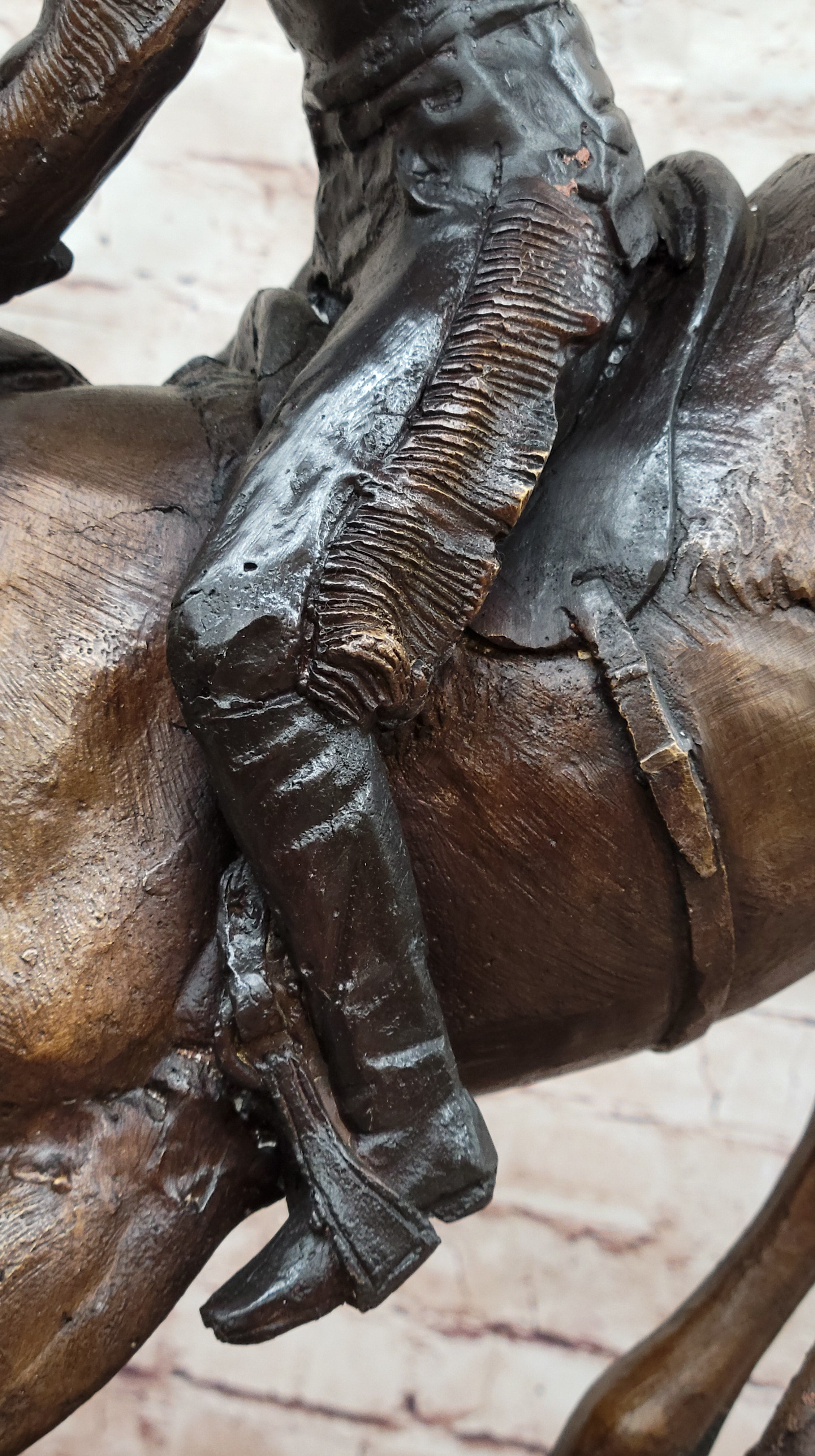 Down Hill by Frederic Remington - Western Americana Bronze Cowboy & Horse Sculpture