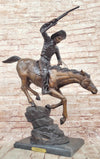 Down Hill by Frederic Remington - Western Americana Bronze Cowboy & Horse Sculpture