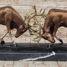 Limited Edition Signed and Numbered Two Stags Deer Fighting Bronze Sculpture