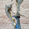 Real Bronze Metal Marlin Sailfish Swordfish Sculpture Statue Original Art on Marble Base