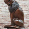 Bastet Cat Feline Egyptian Goddess Bronze Metal Statue Sculpture 19" x 13"