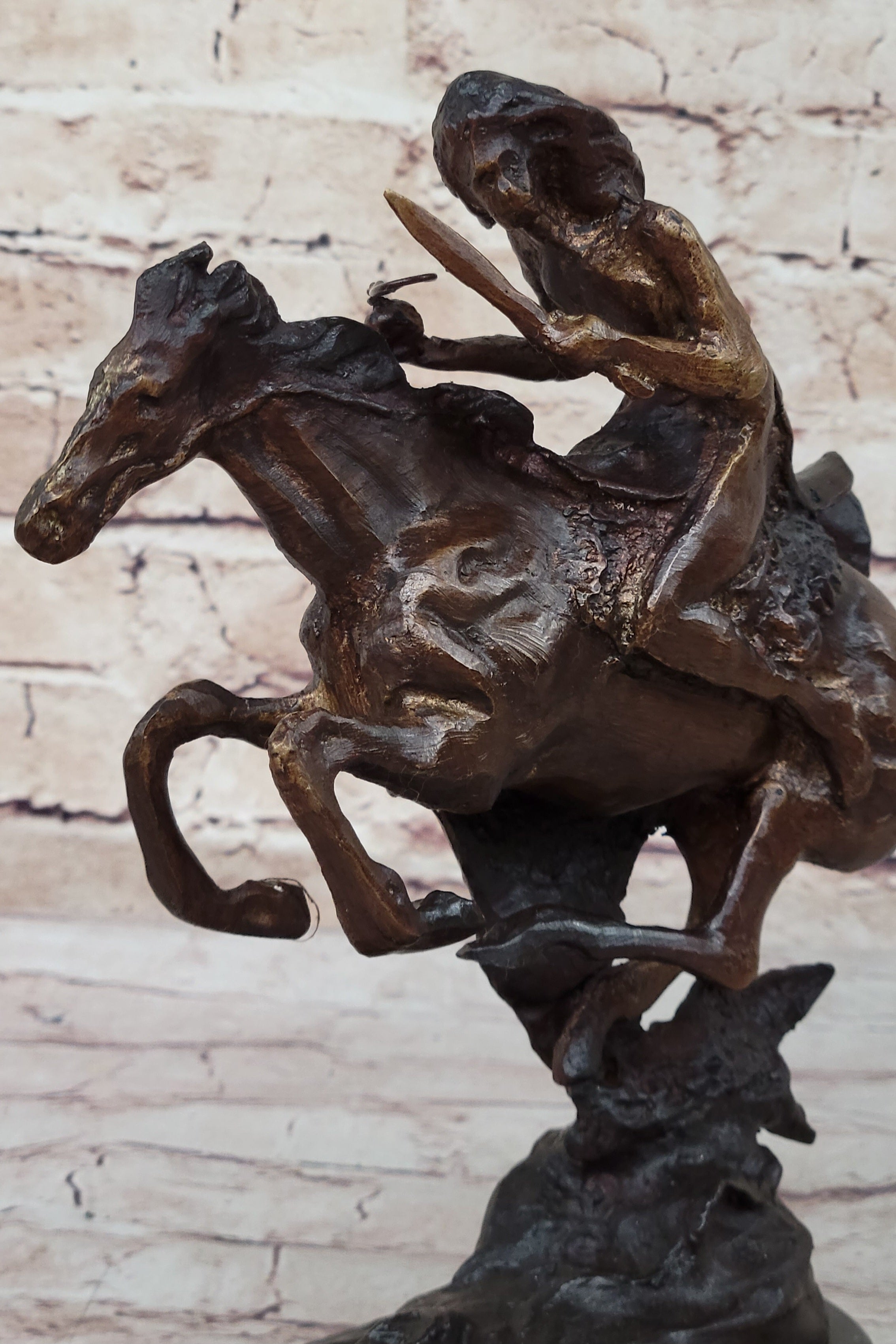 CHEYENNE by Frederic Remington Native American Riding Horse Bronze Statue Sculpture 8" x 10"