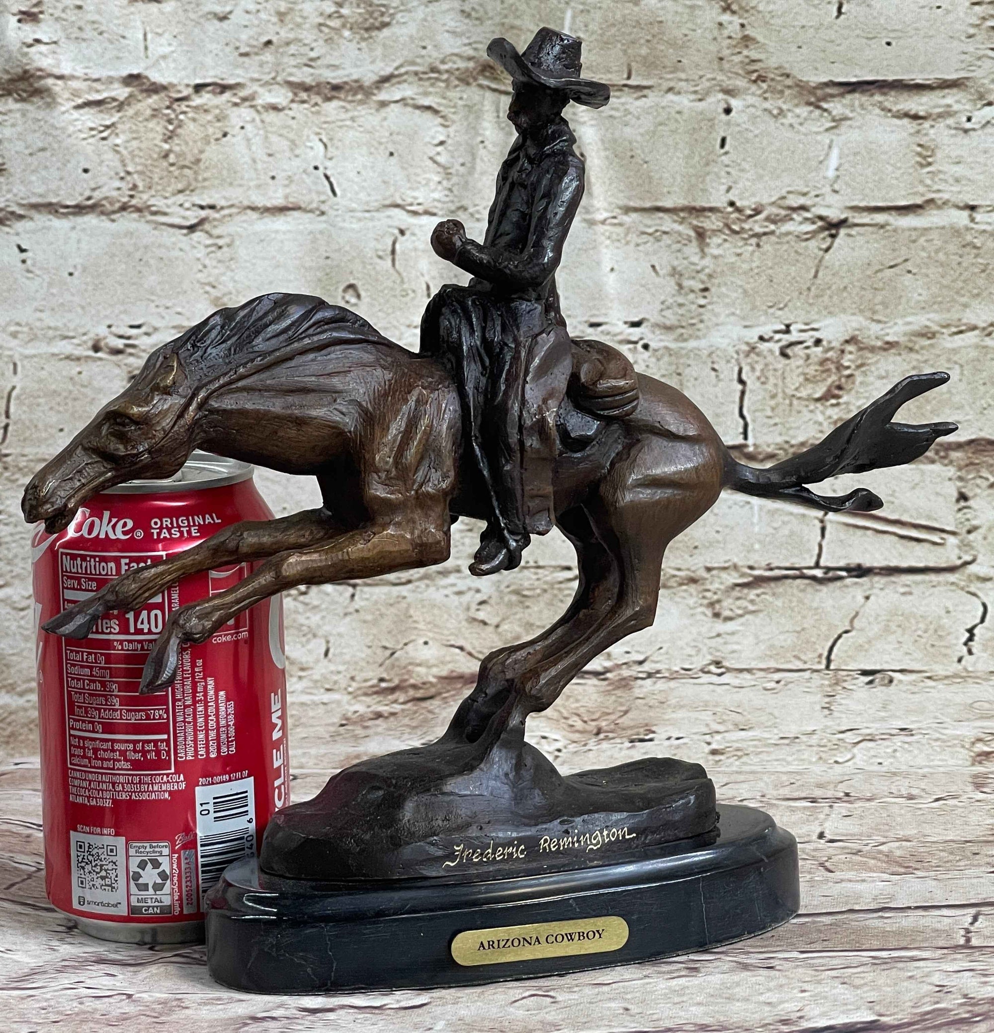 RANGER by Frederic Remington Cowboy on Horseback Bronze Sculpture Statue Country Western Art 9" x 8"