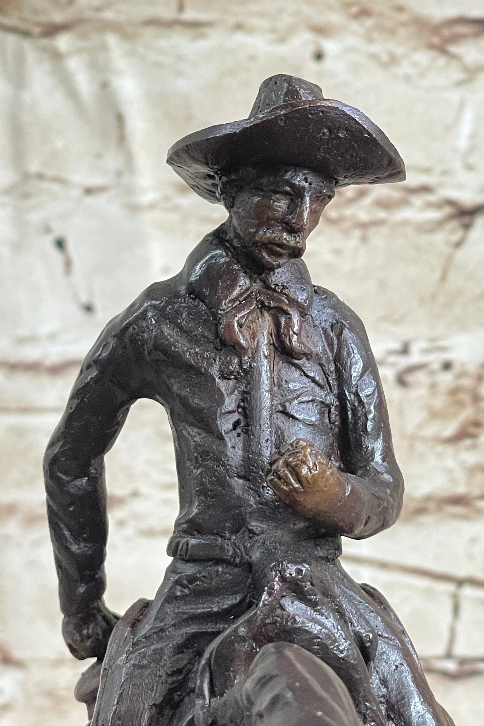 RANGER by Frederic Remington Cowboy on Horseback Bronze Sculpture Statue Country Western Art 9" x 8"
