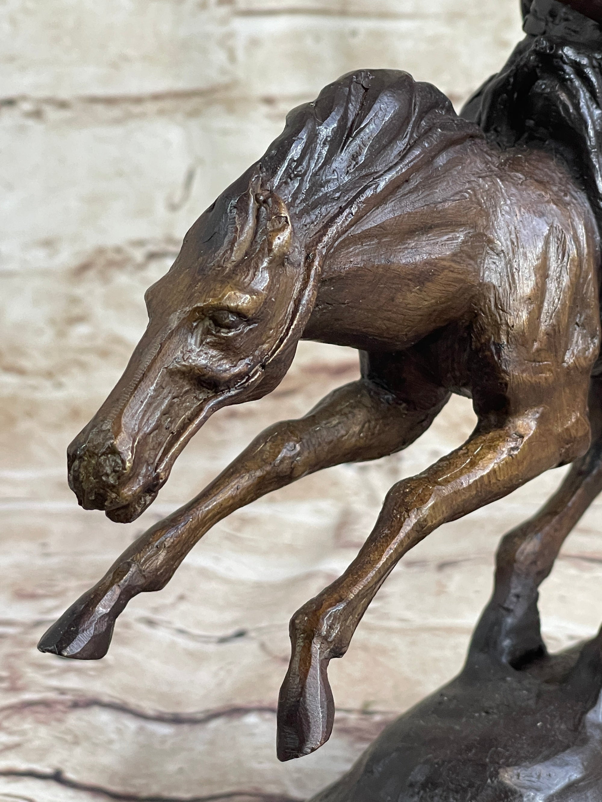 RANGER by Frederic Remington Cowboy on Horseback Bronze Sculpture Statue Country Western Art 9" x 8"