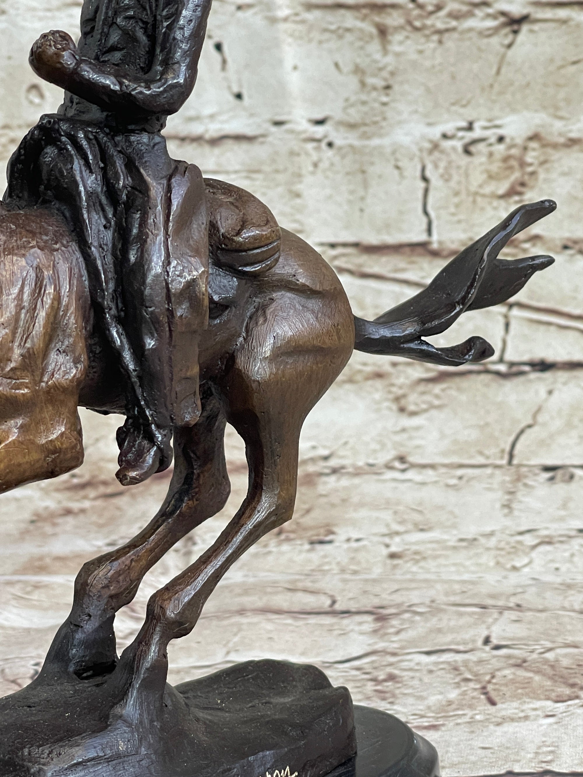 RANGER by Frederic Remington Cowboy on Horseback Bronze Sculpture Statue Country Western Art 9" x 8"