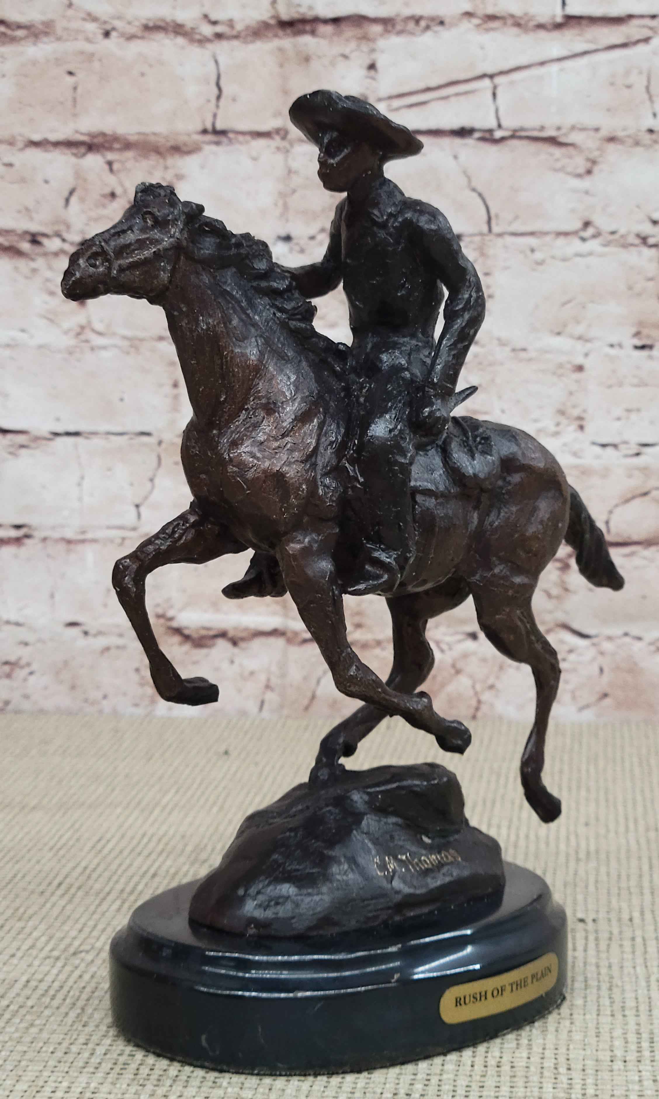Original Thomas. Trooper Bronze Sculpture Man Riding Horse Figurine Figure SALE