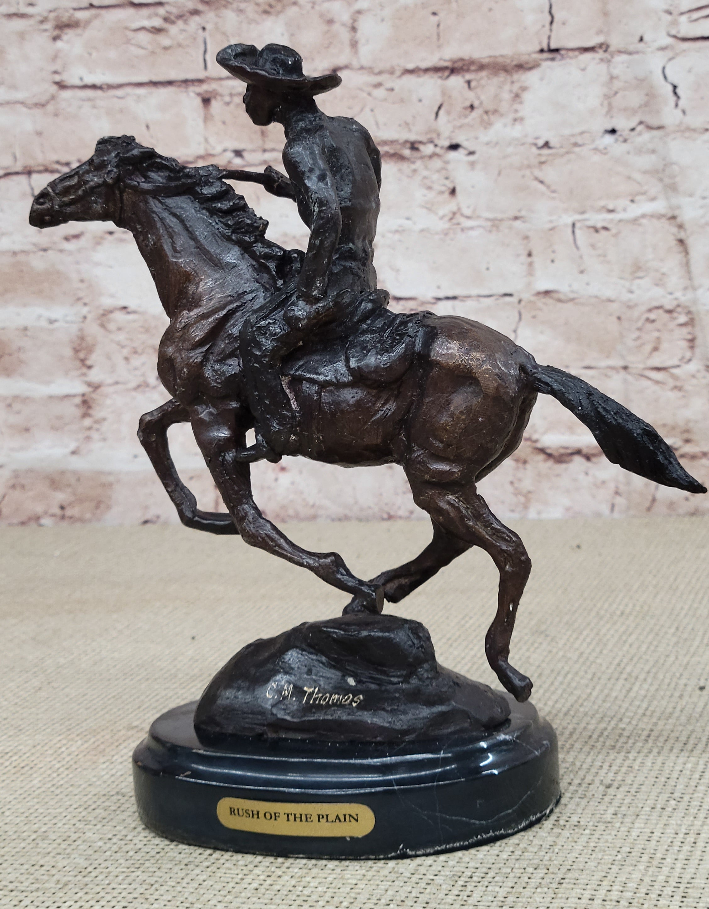 Original Thomas. Trooper Bronze Sculpture Man Riding Horse Figurine Figure SALE