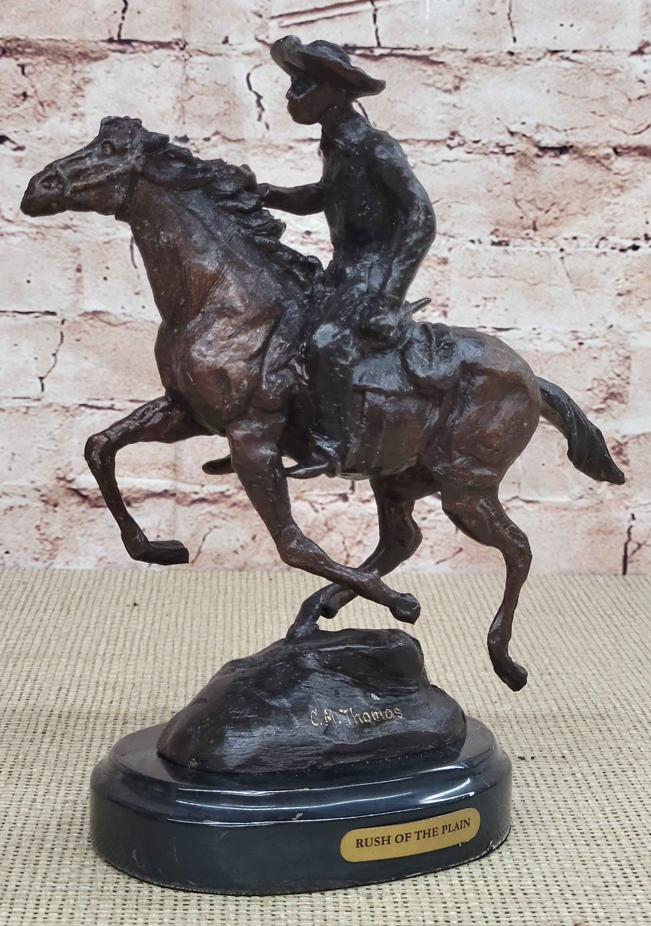 Original Thomas. Trooper Bronze Sculpture Man Riding Horse Figurine Figure SALE