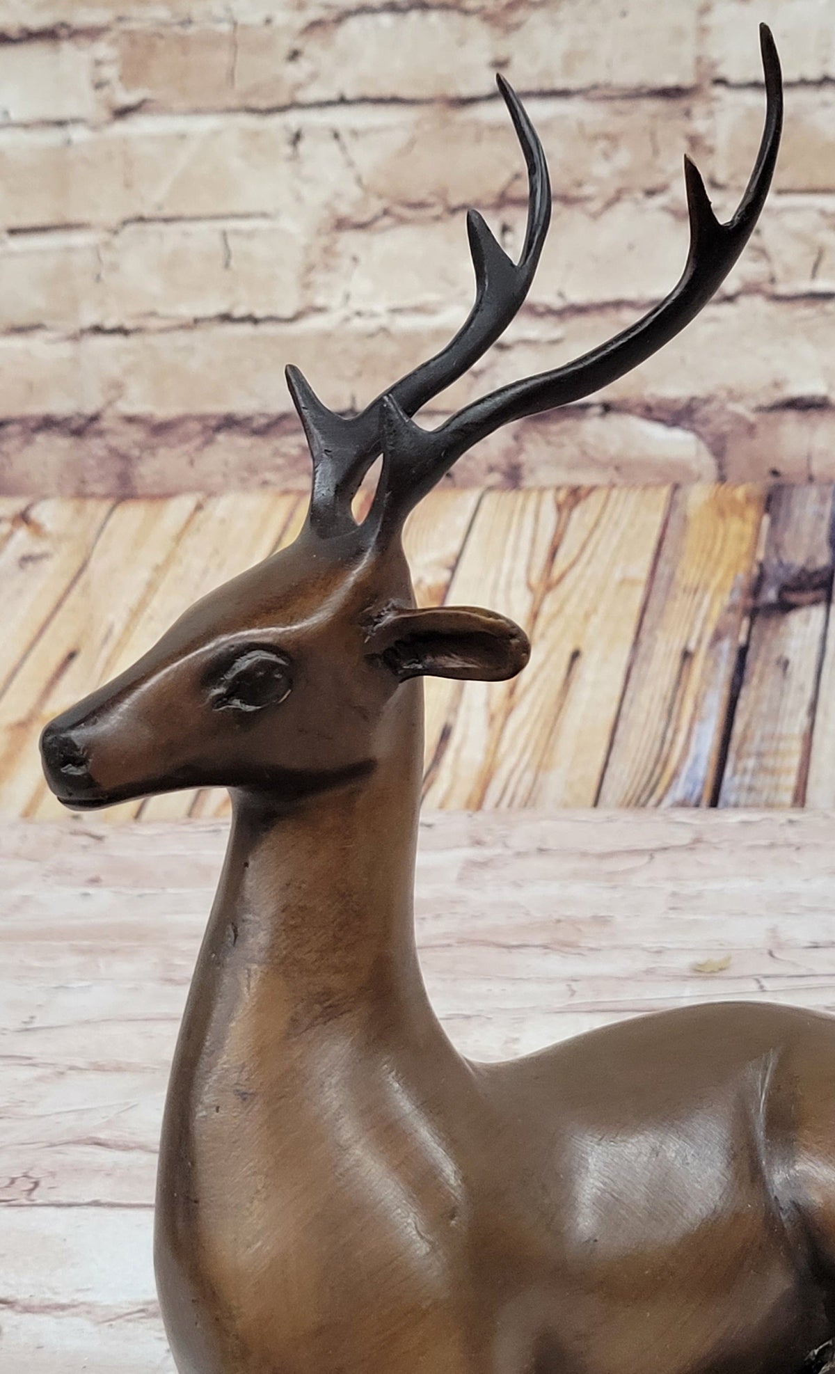 Reindeer Caribou Deer Elk Bronze Statue Sculpture Figurine Signed Original 9.5" x 8.5"