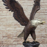 American Bald Eagle Outstretched Wings Bronze Statue Sculpture Figure Marble Base 33" x 19"