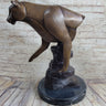 Limited Edition Marius Cougar Female Lion Bronze Sculpture Marble Statue Figurine