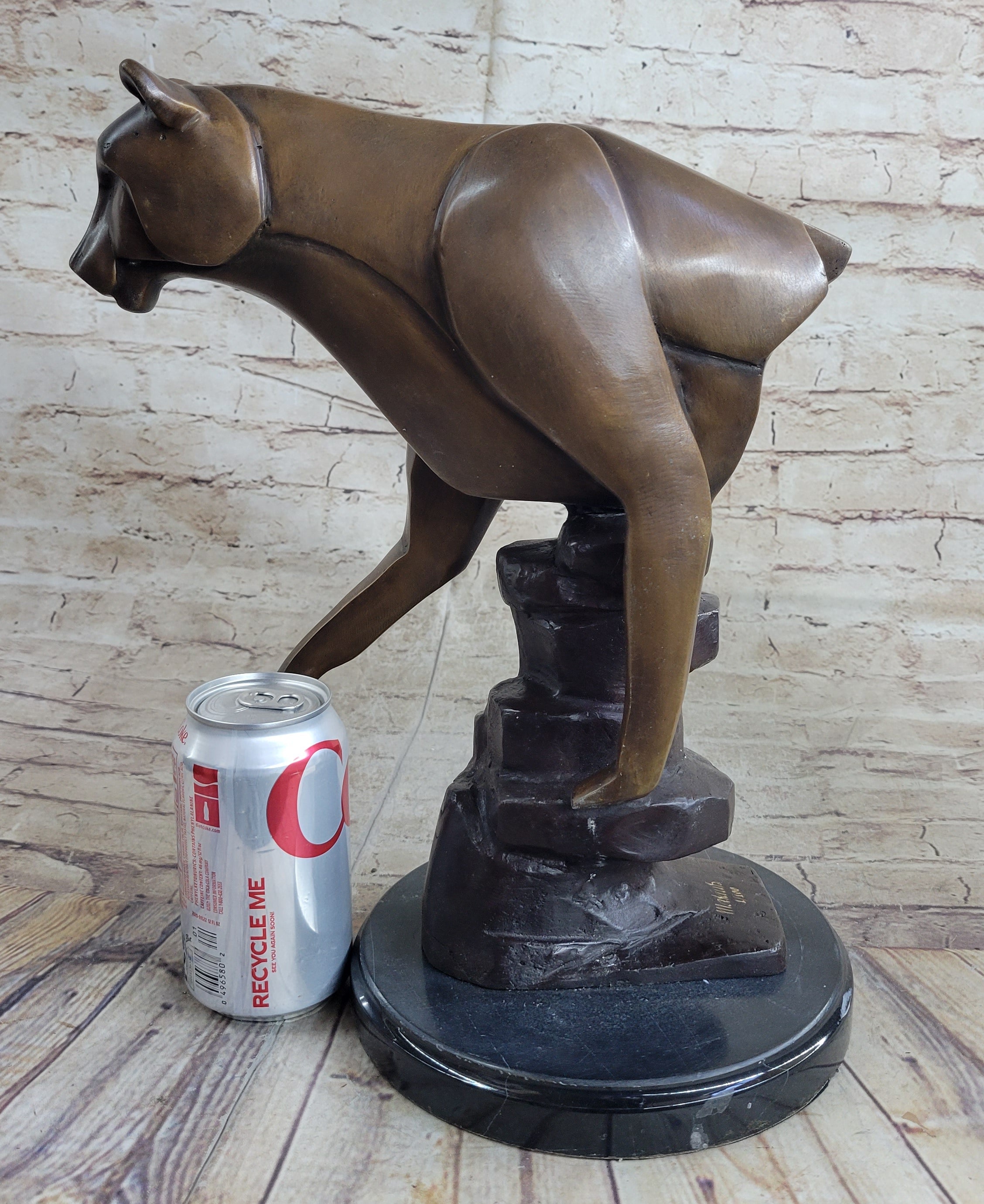 Limited Edition Marius Cougar Female Lion Bronze Sculpture Marble Statue Figurine