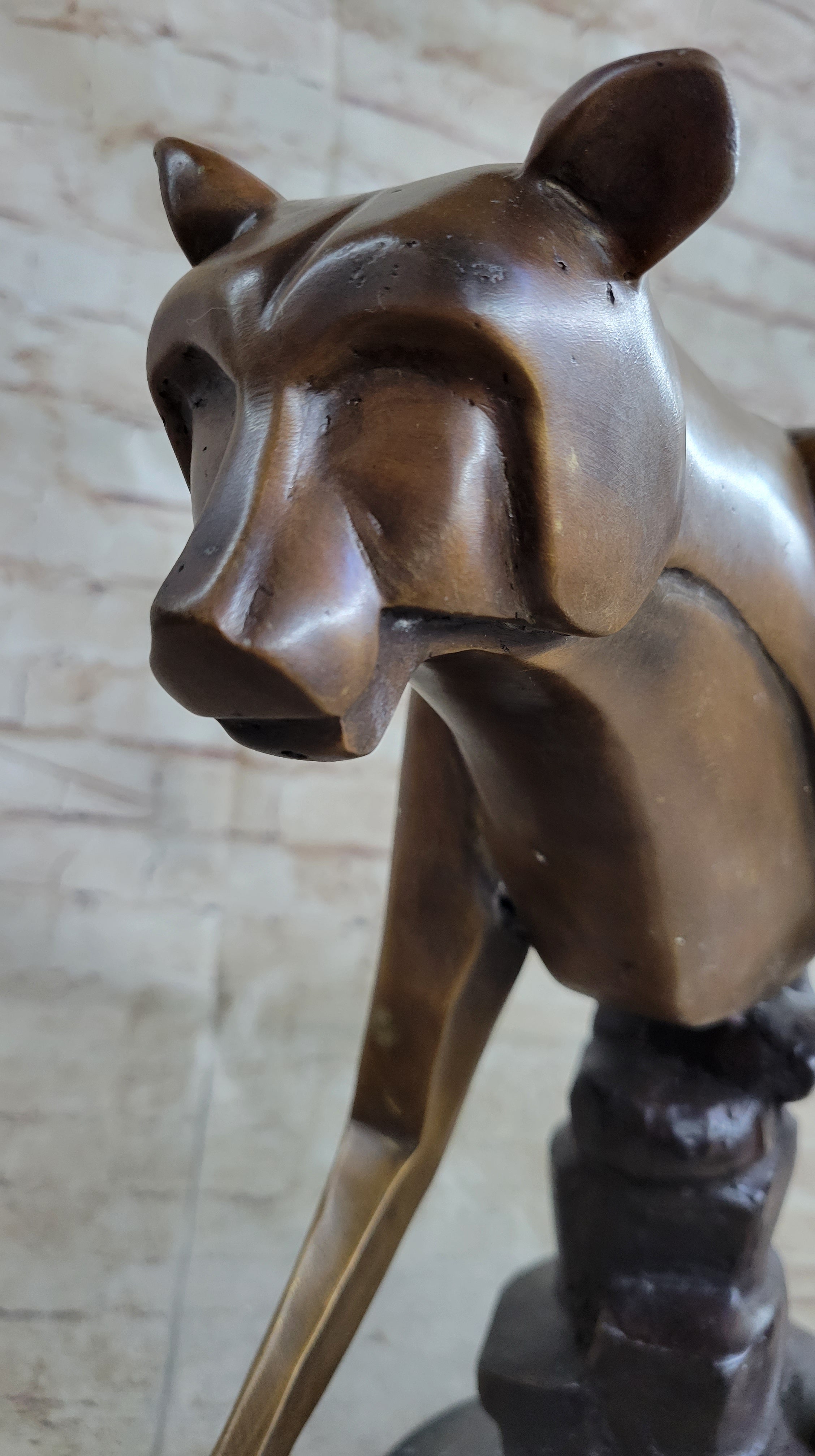 Limited Edition Marius Cougar Female Lion Bronze Sculpture Marble Statue Figurine