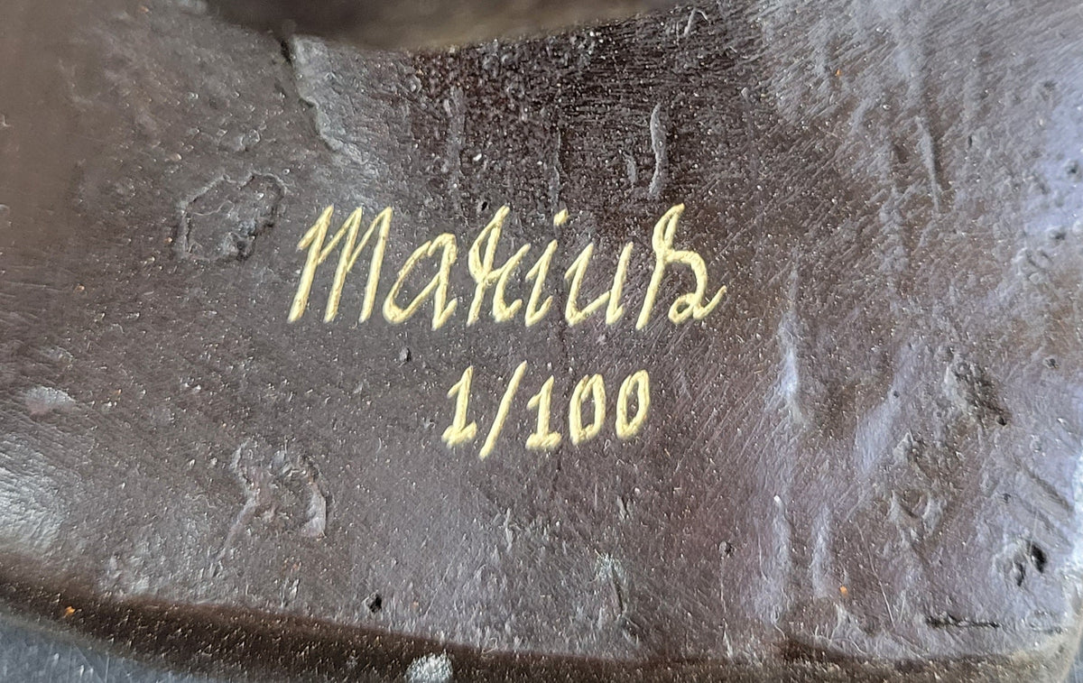 Limited Edition Marius Cougar Female Lion Bronze Sculpture Marble Statue Figurine