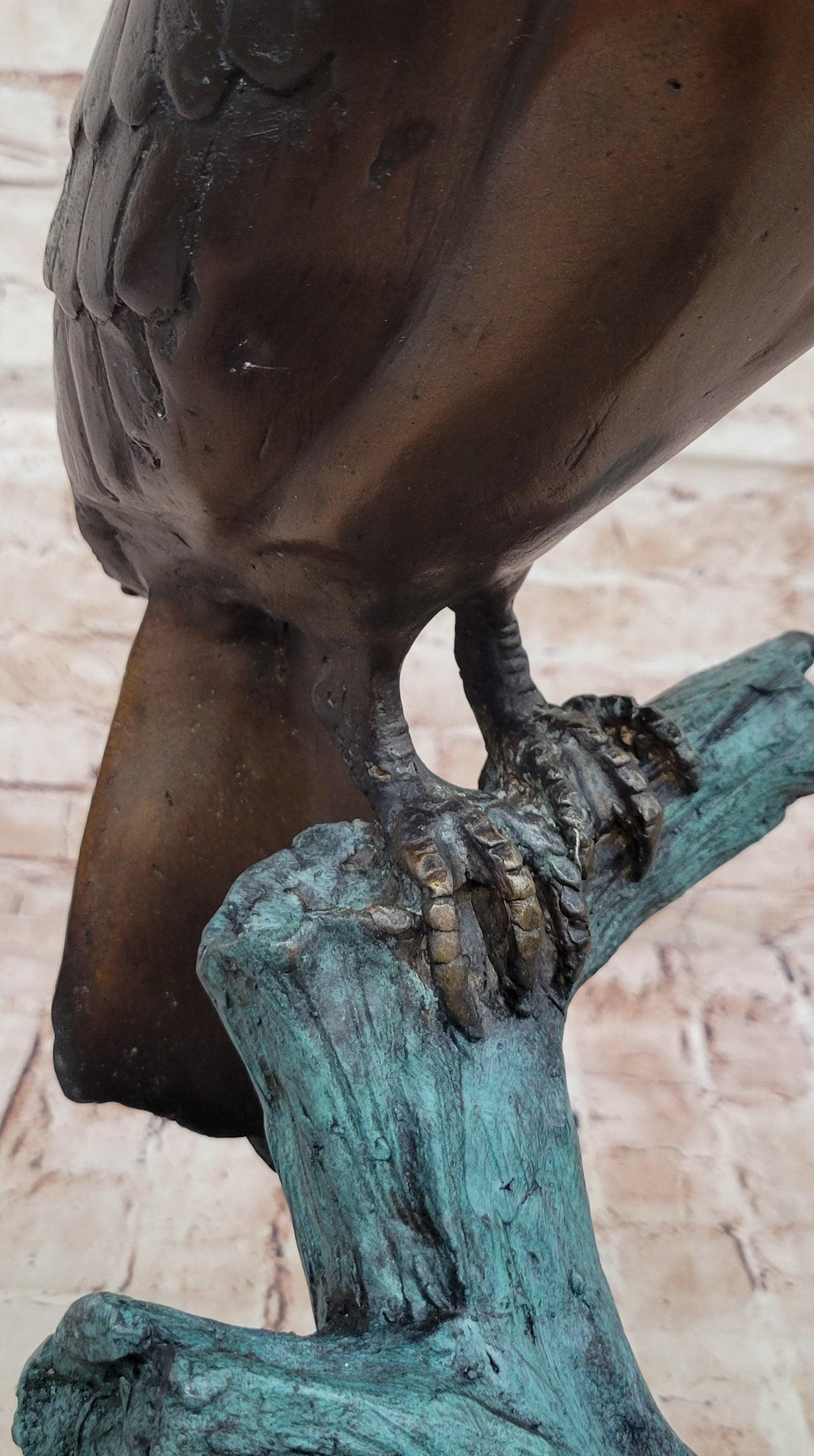 Bronze Hornbill Bird Sculpture by J. Moigniez on Marble Base