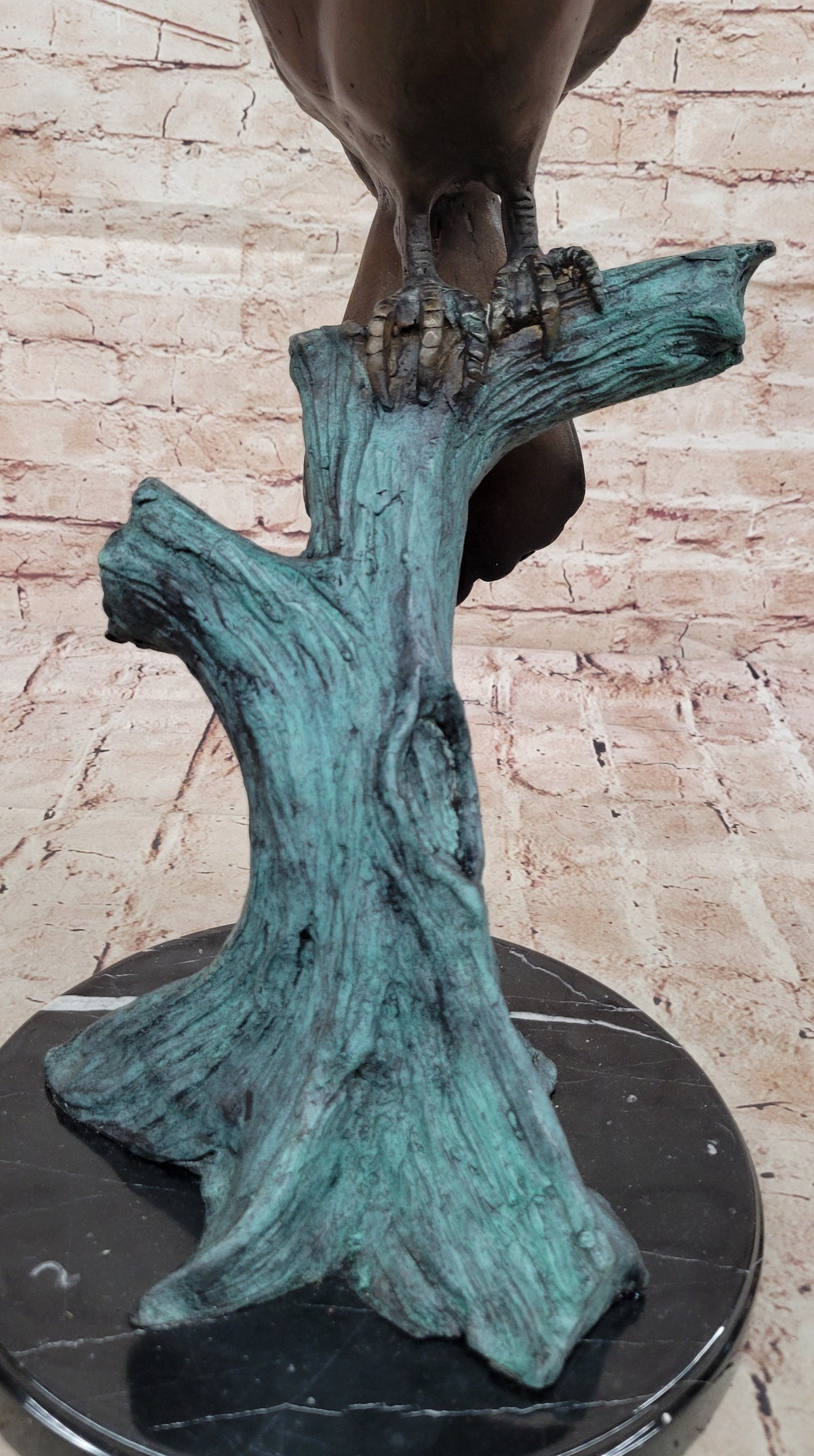 Bronze Hornbill Bird Sculpture by J. Moigniez on Marble Base