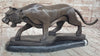Modern Art Saber Tooth Tiger Bronze Metal Statue Sculpture Collectible Predator 9" x 22"