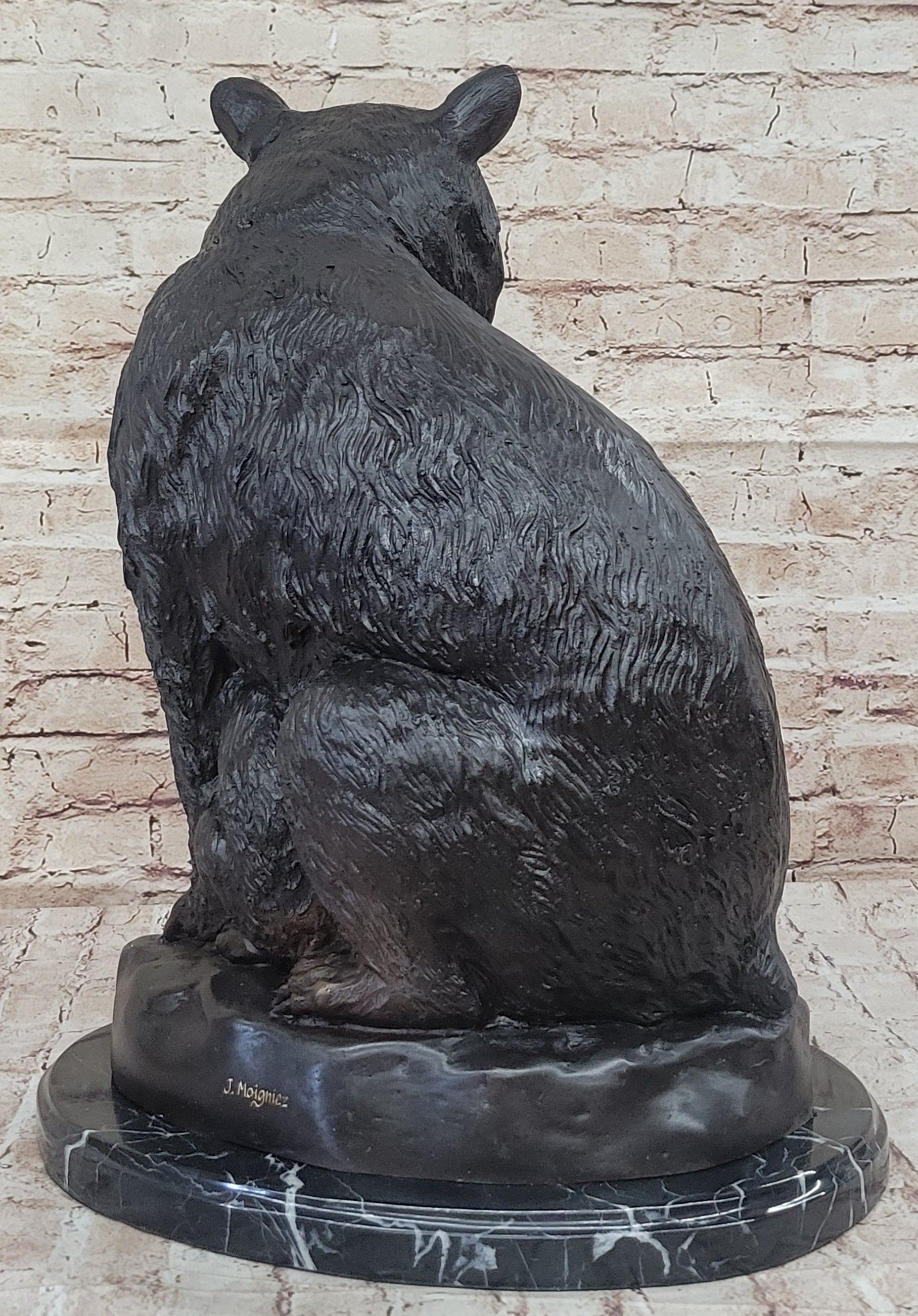 Mother Bear and Cubs - Bronze Metal Sculpture Statue Figure Signed Art Moigniez