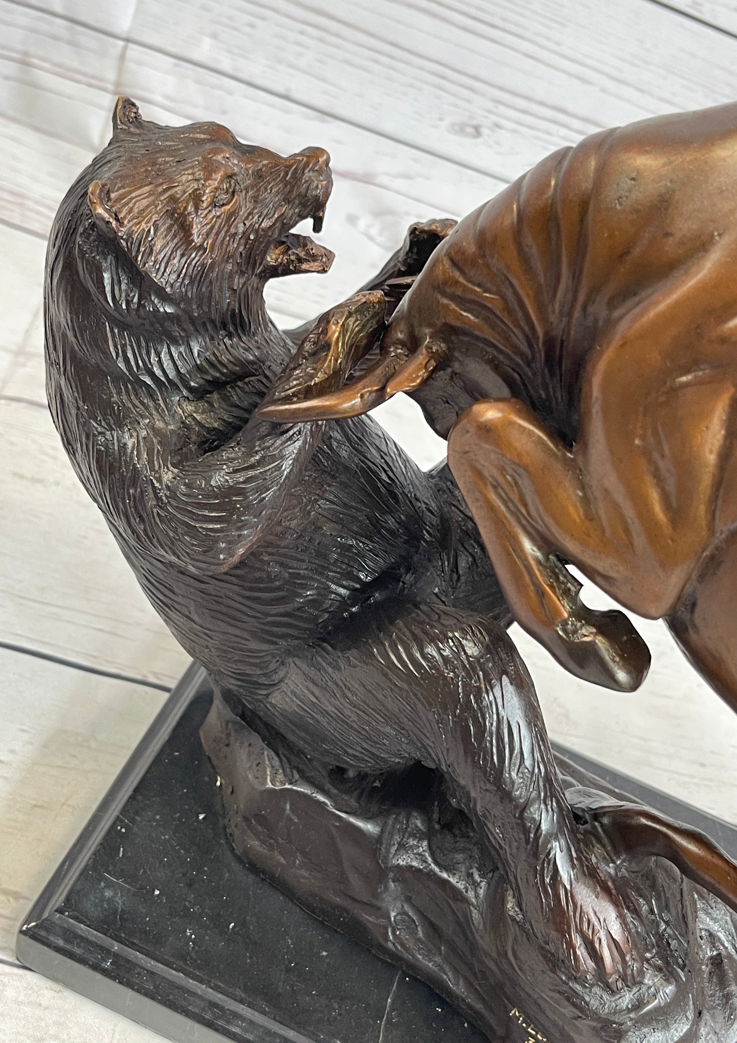 Bull vs Bear Bronze Metal Statue Sculpture Decor Stock Market 10" x 13"