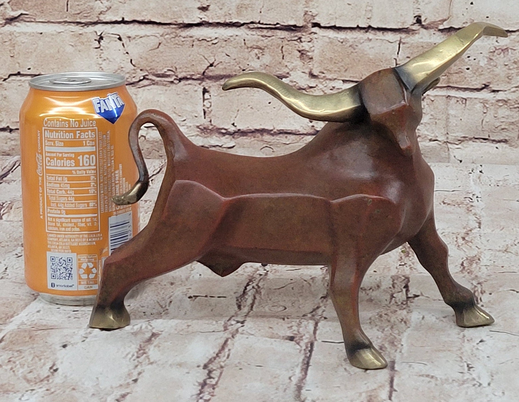 Abstract Bronze Metal Longhorn Cattle Bull Sculpture Statue Figurine Signed & Numbered Art