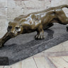 Cougar Panther Lioness Mountain Lion Bronze Statue Sculpture Figure Barye 5" x 16"