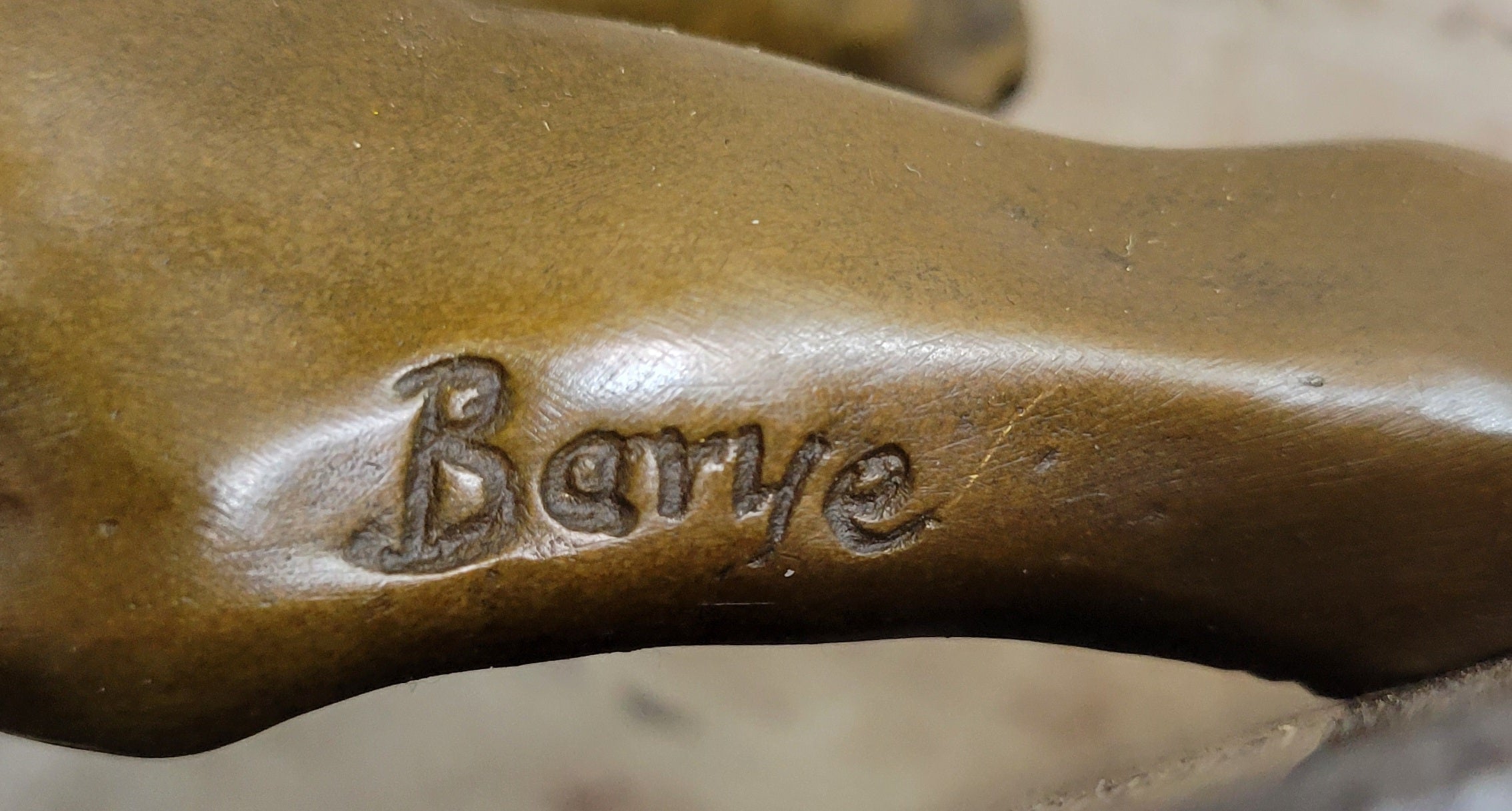 Cougar Panther Lioness Mountain Lion Bronze Statue Sculpture Figure Barye 5" x 16"