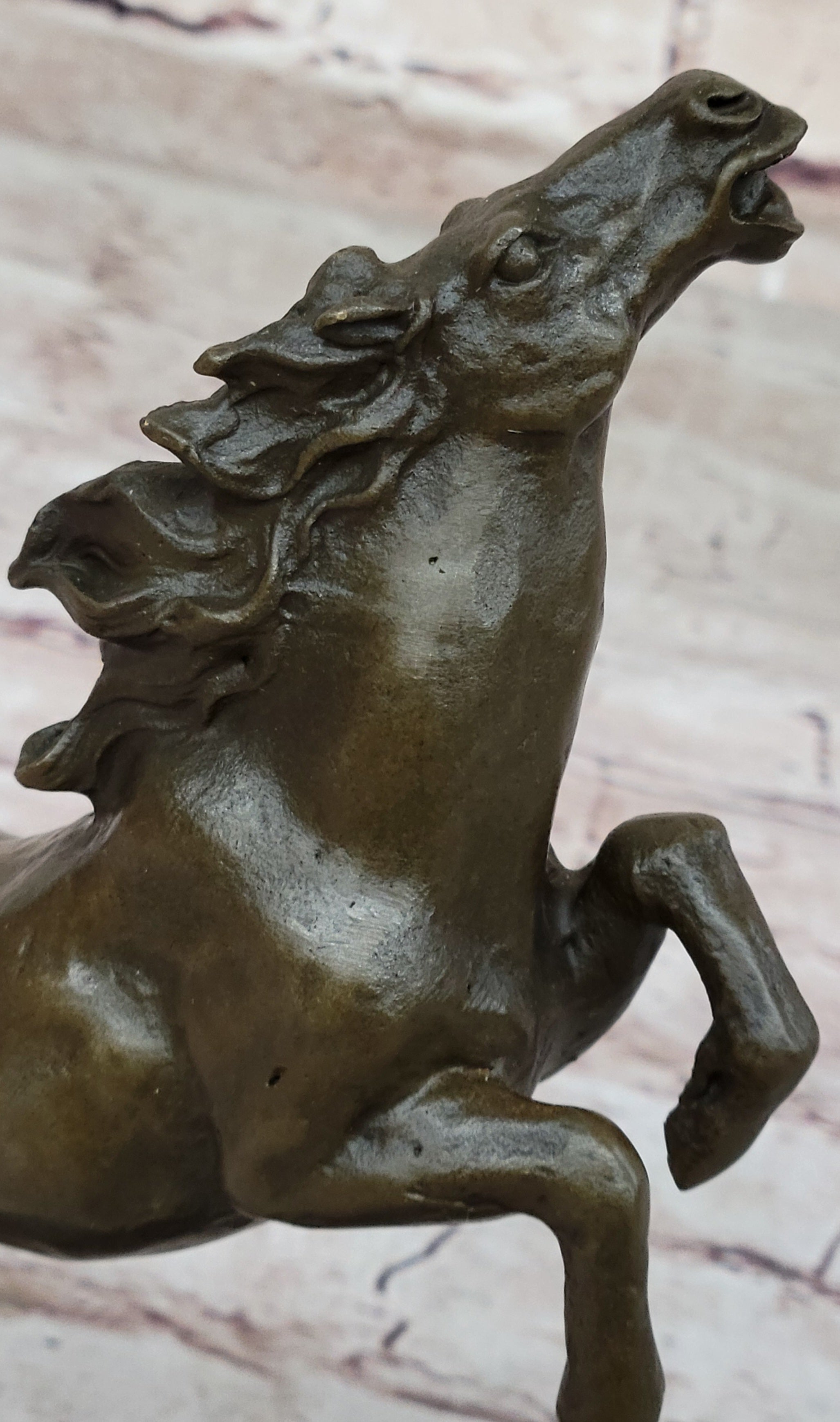 Bronze Horse Figurine Sculpture w/ Crystal Ball - Signed Original Equestrian Art by Milo