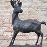 Elk Reindeer Stag Buck Hot Cast Bronze Figure Sculpture on Marble Base by Milo
