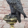 Hot Cast Bronze Eagle on Golden Pedestal Signed Original Wildlife Birds Art by Milo
