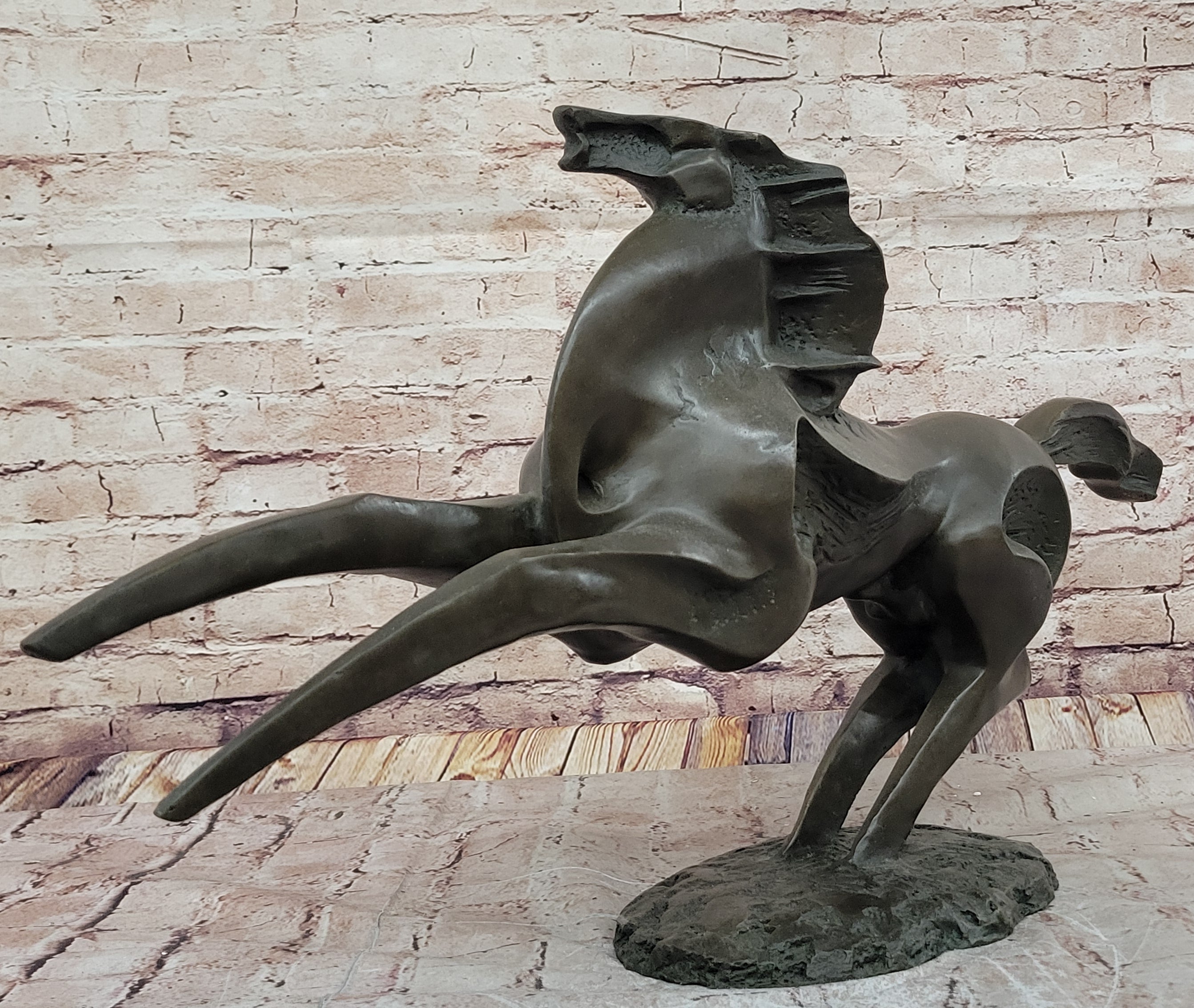 Abstract Bronze Stallion; Modern Equine Sculpture for Contemporary Décor