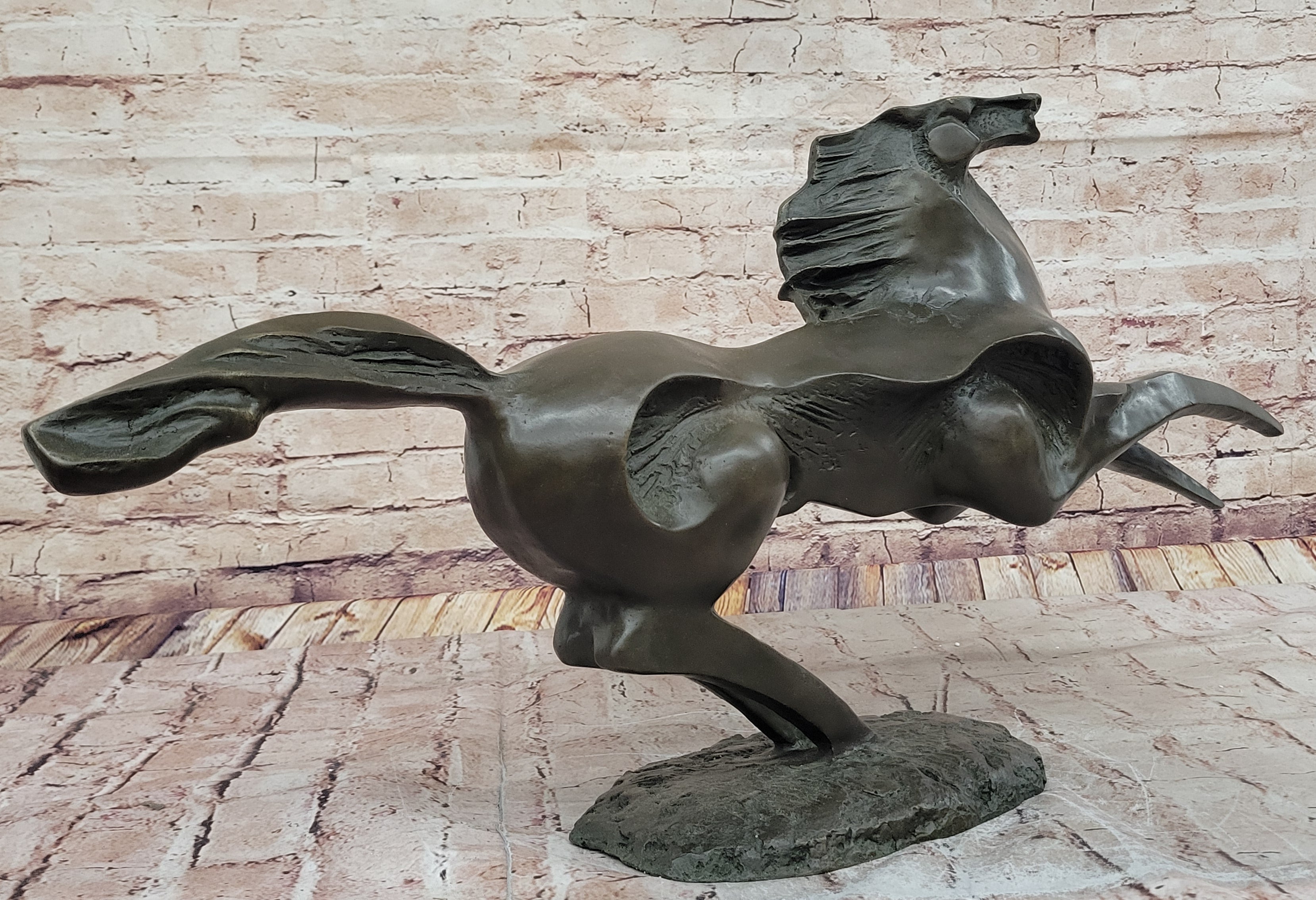 Abstract Bronze Stallion; Modern Equine Sculpture for Contemporary Décor