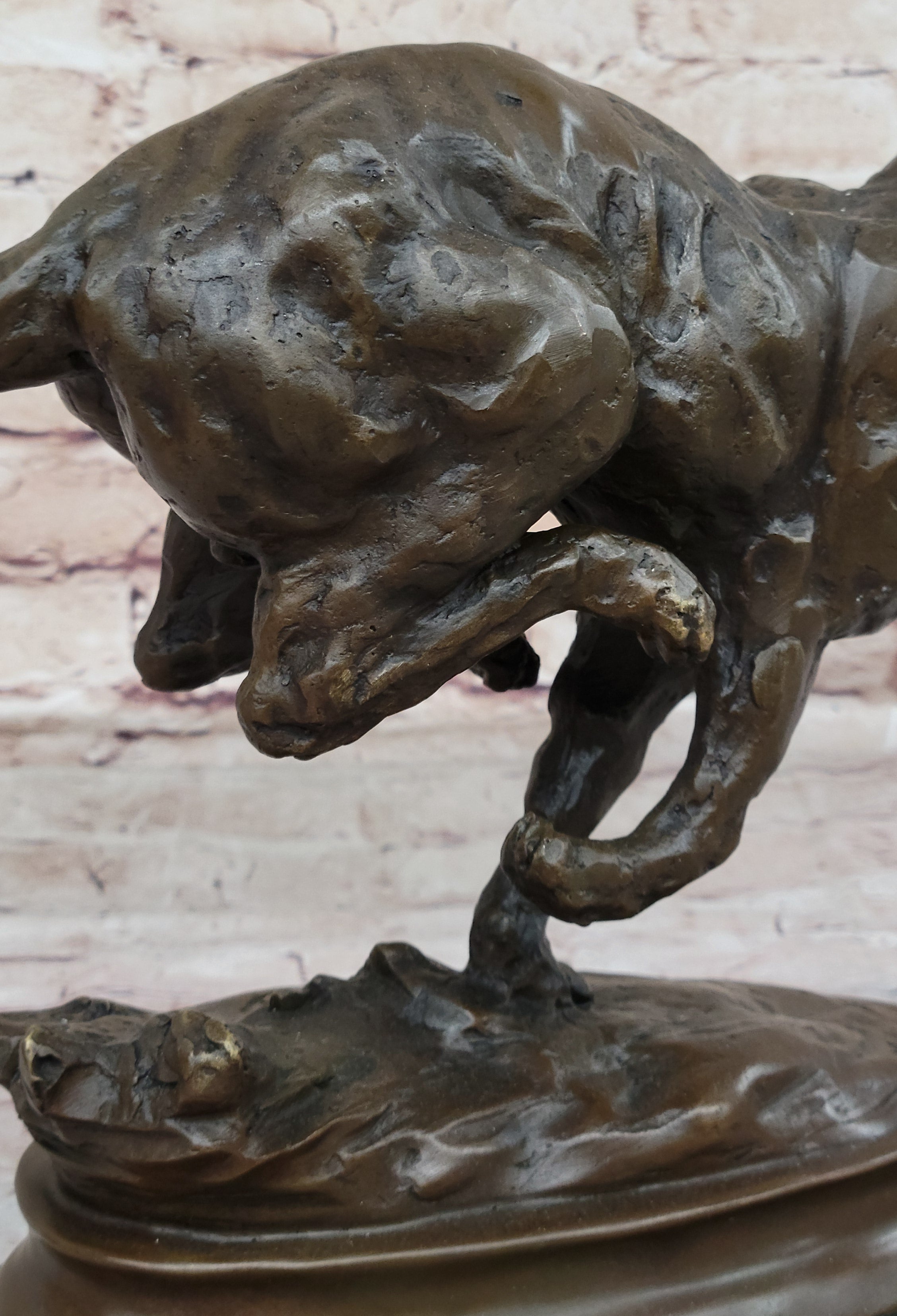 Running Panther Puma Mountain Lion Bronze Sculpture Statue Wildlife Original Art