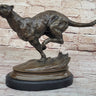 Running Panther Puma Mountain Lion Bronze Sculpture Statue Wildlife Original Art