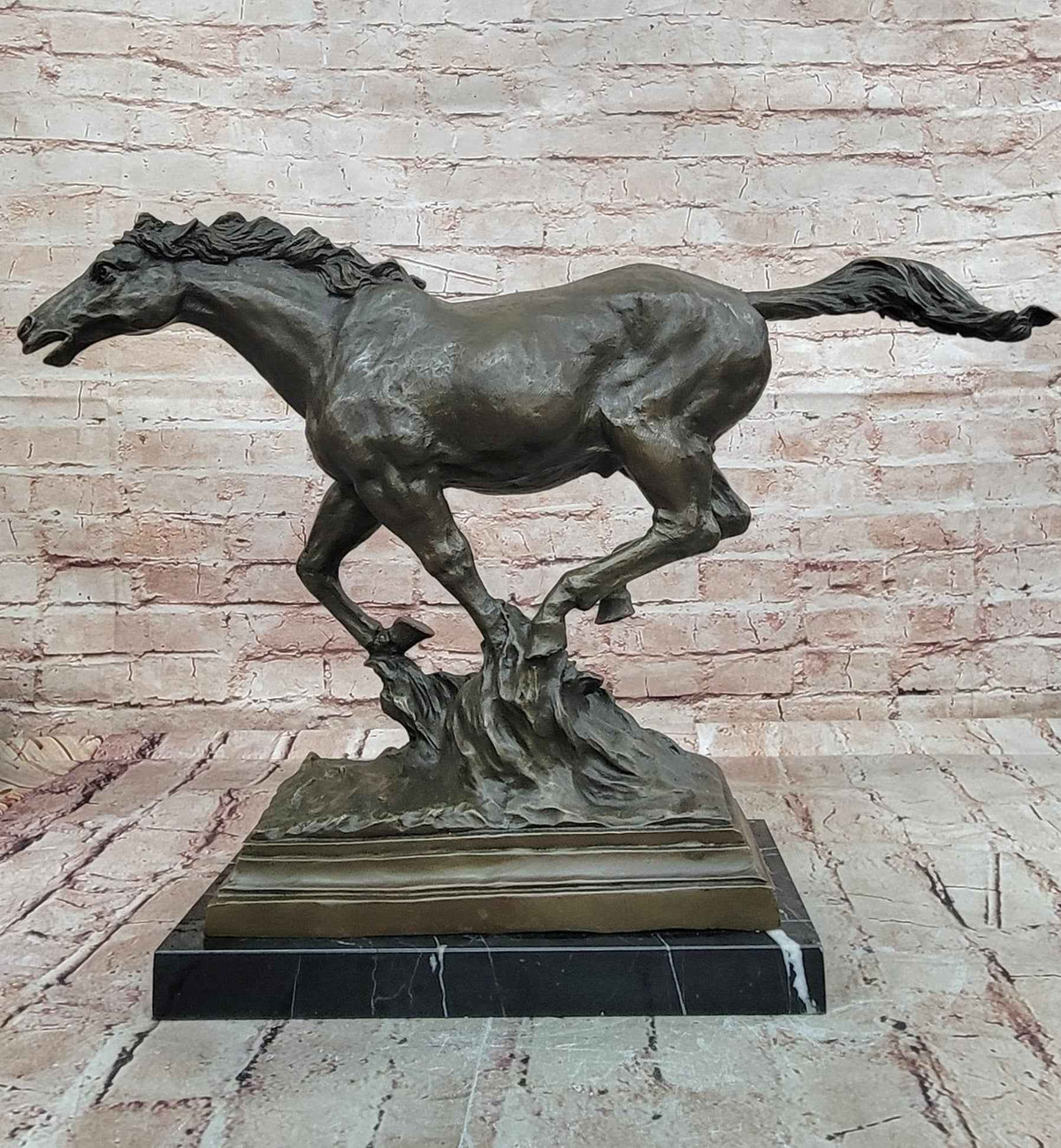 Bronze Running Horse Sculpture Galloping Stallion Statue