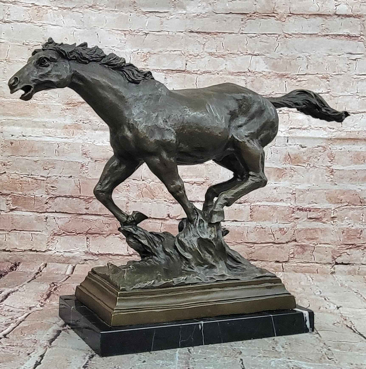Bronze Running Horse Sculpture Galloping Stallion Statue