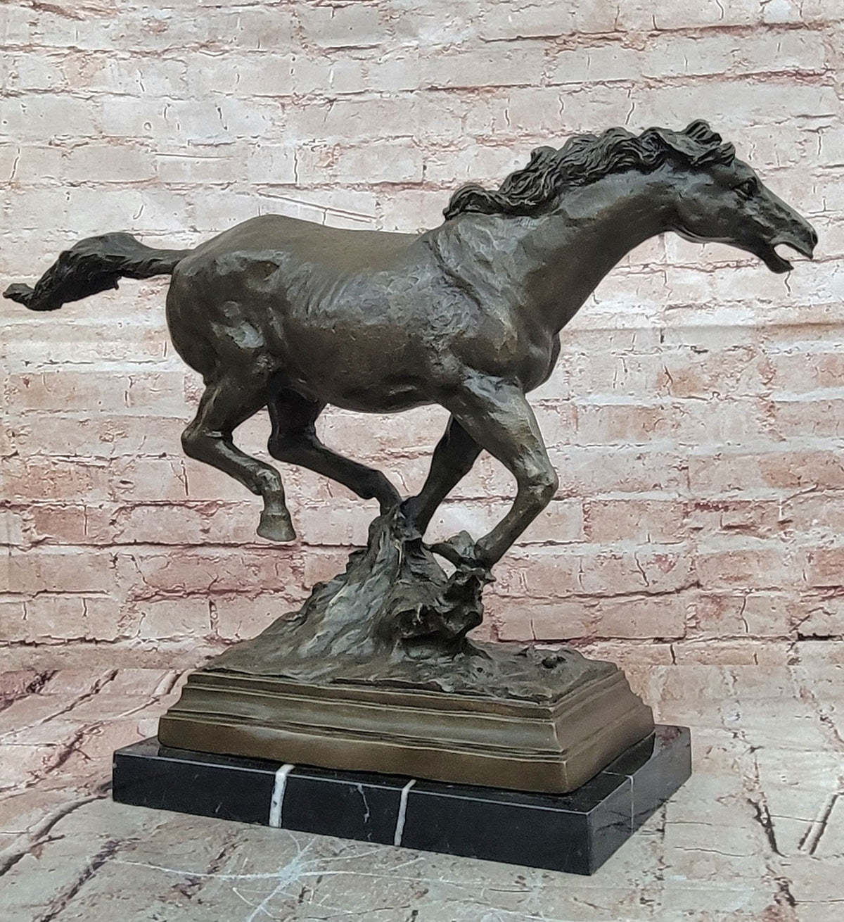 Bronze Running Horse Sculpture Galloping Stallion Statue